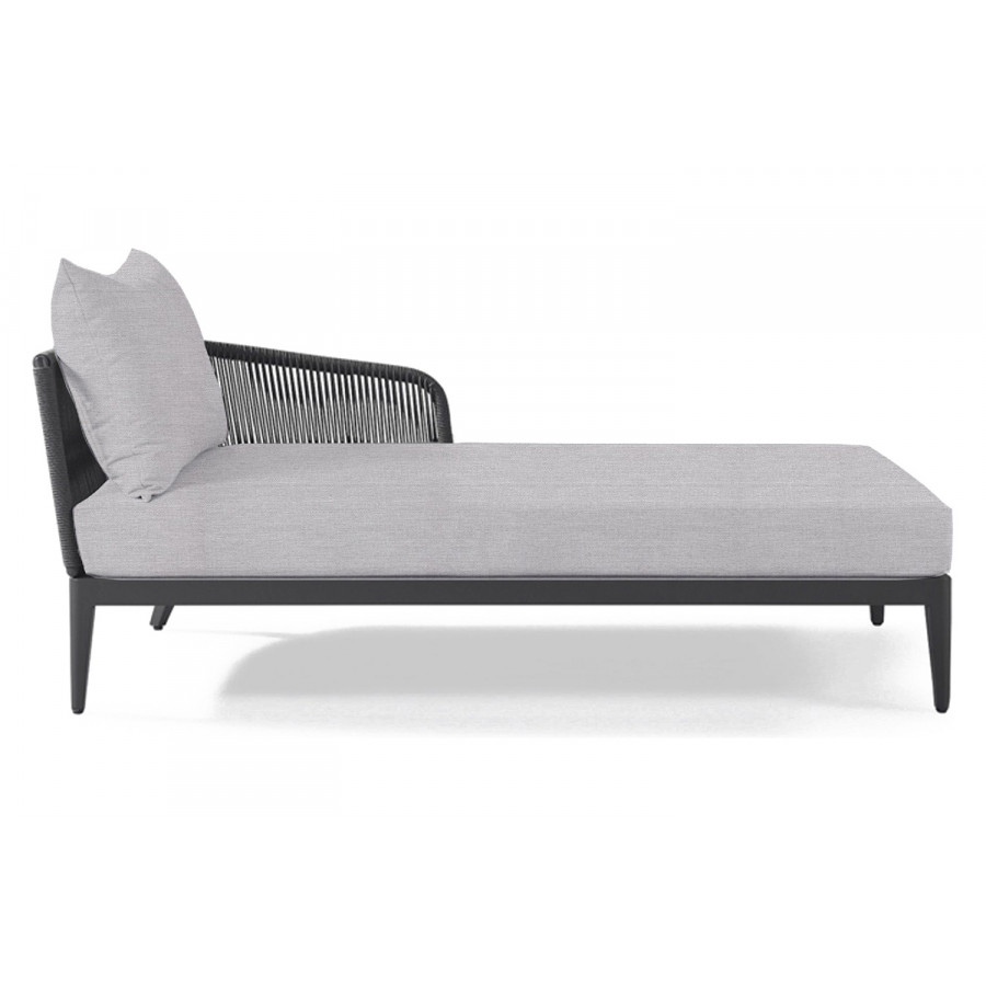 Harbour Hamilton Chaise Right - Aluminum Asteroid, Panama Cloud