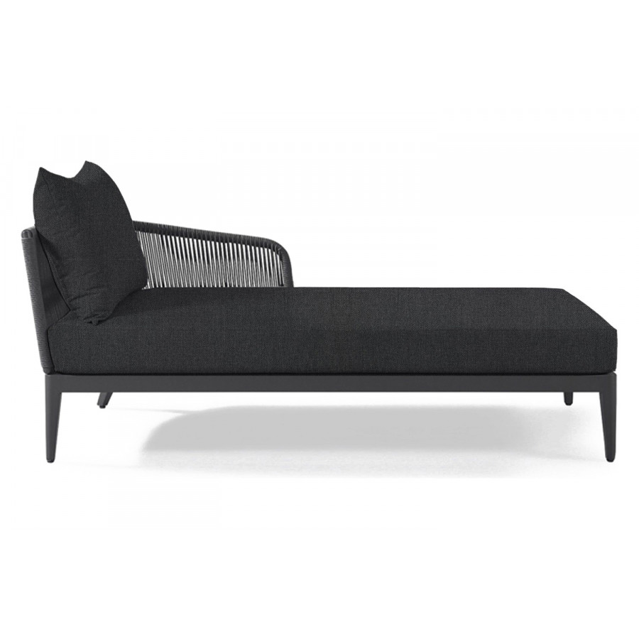 Harbour Hamilton Chaise Right - Aluminum Asteroid, Panama Grafito