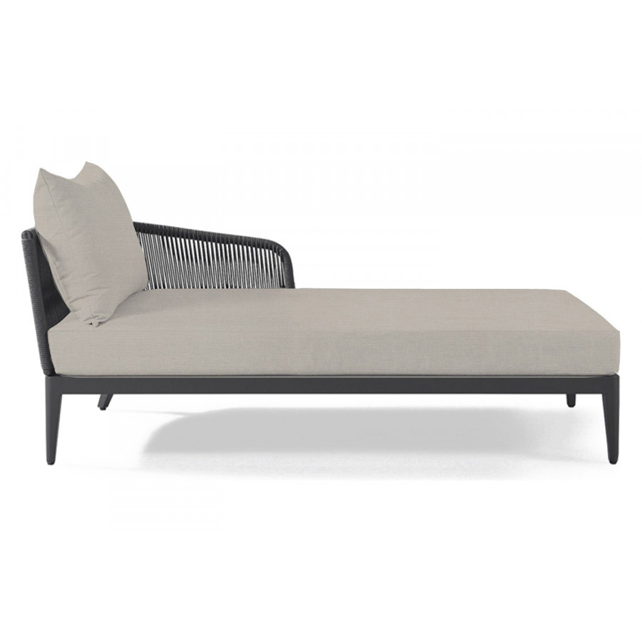 Harbour Hamilton Chaise Right - Aluminum Asteroid, Panama Marble