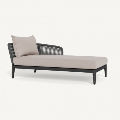 Harbour Hamilton Chaise Right - Aluminum Asteroid, Panama Marble