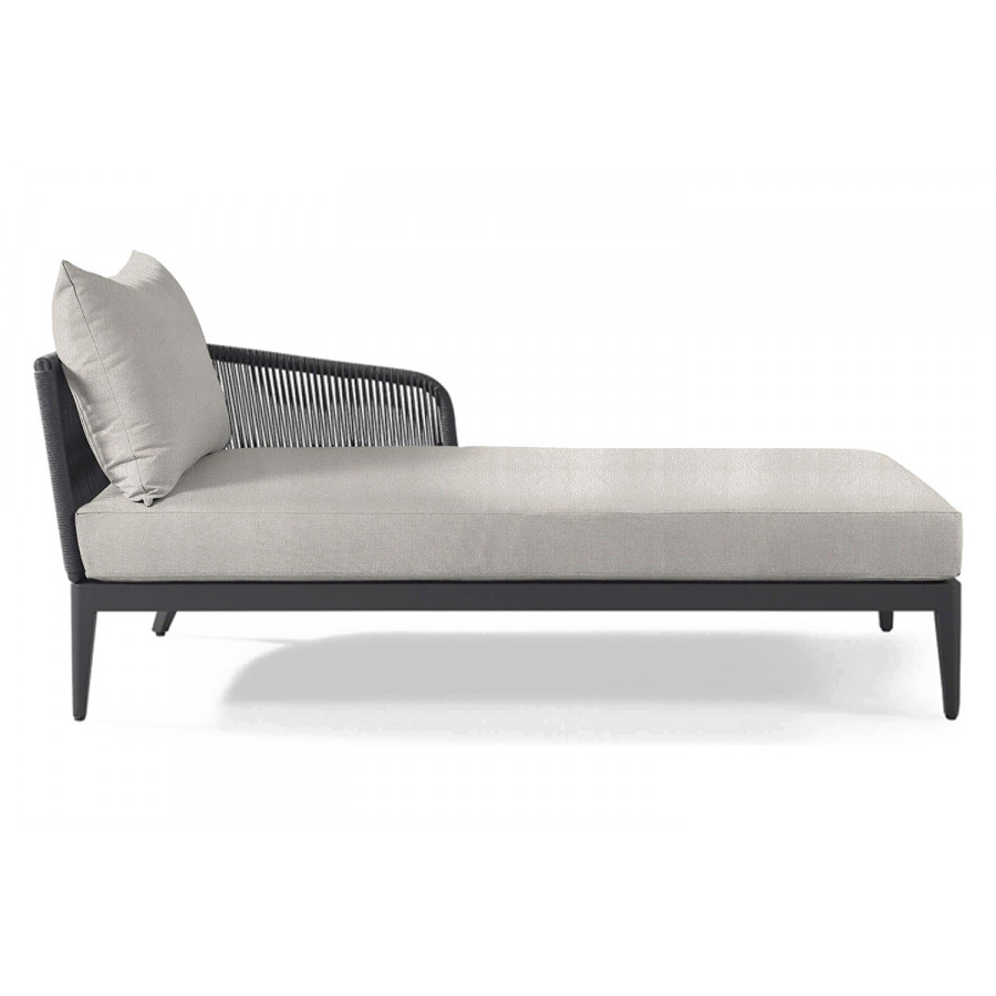 Harbour Hamilton Chaise Right - Aluminum Asteroid, Riviera Ivory