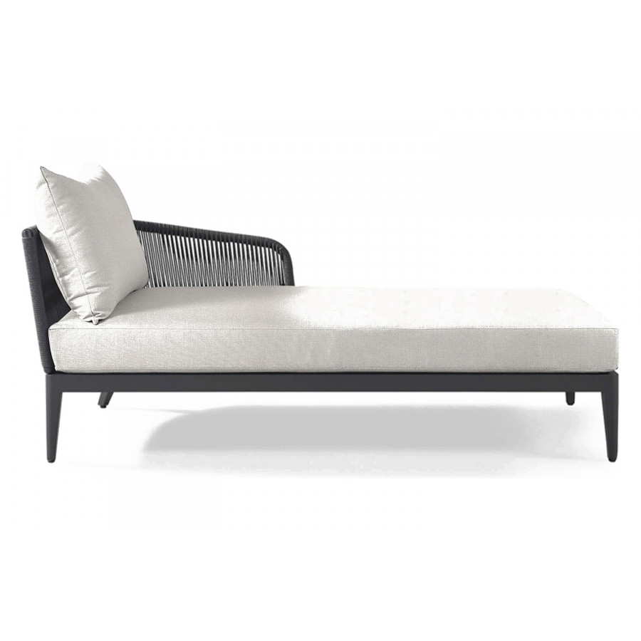 Harbour Hamilton Chaise Right - Aluminum Asteroid, Siesta Ivory