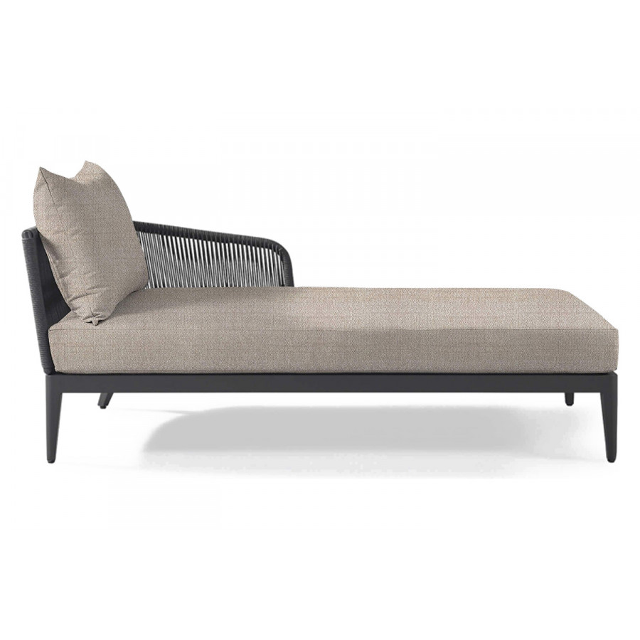 Harbour Hamilton Chaise Right - Aluminum Asteroid, Siesta Taupe