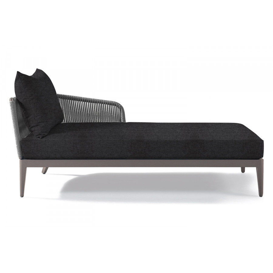 Harbour Hamilton Chaise Right - Aluminum Taupe, Copacabana Midnight