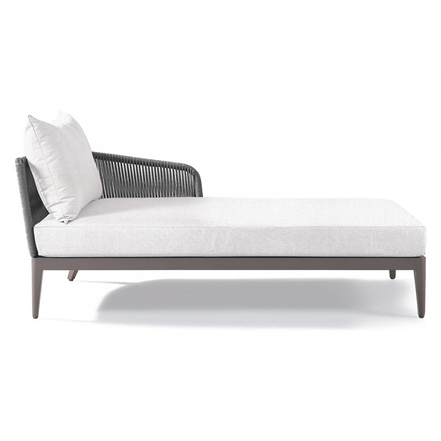 Harbour Hamilton Chaise Right - Aluminum Taupe, Panama Blanco