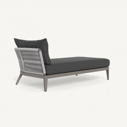 Harbour Hamilton Chaise Right - Aluminum Taupe / Panama Grafito / Rope Light Gray