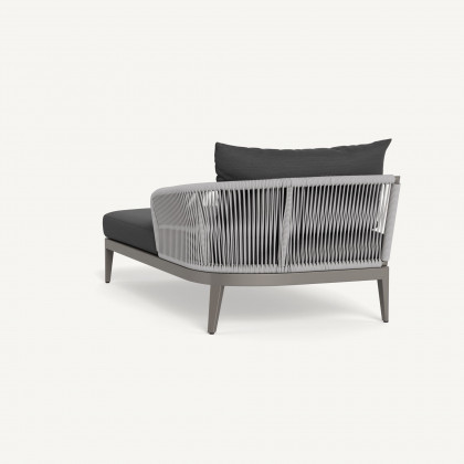 Harbour Hamilton Chaise Right - Aluminum Taupe / Panama Grafito / Rope Light Gray