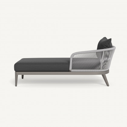 Harbour Hamilton Chaise Right - Aluminum Taupe / Panama Grafito / Rope Light Gray