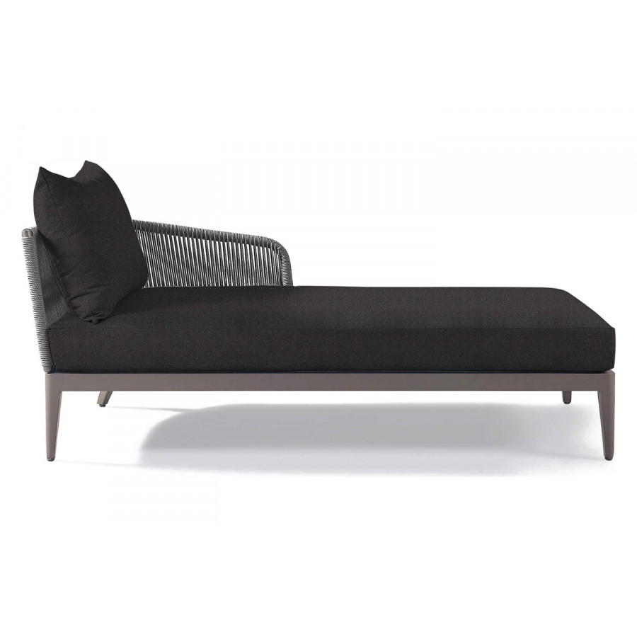 Harbour Hamilton Chaise Right - Aluminum Taupe, Riviera Slate