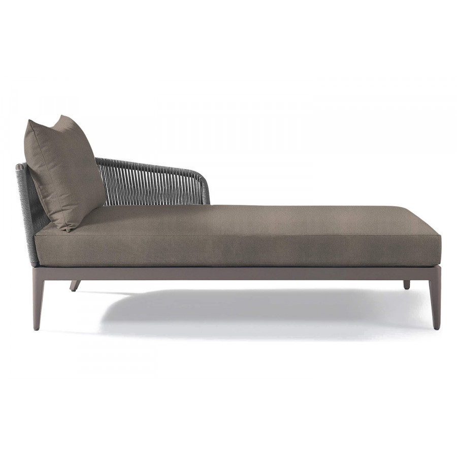 Harbour Hamilton Chaise Right - Aluminum Taupe, Riviera Stone