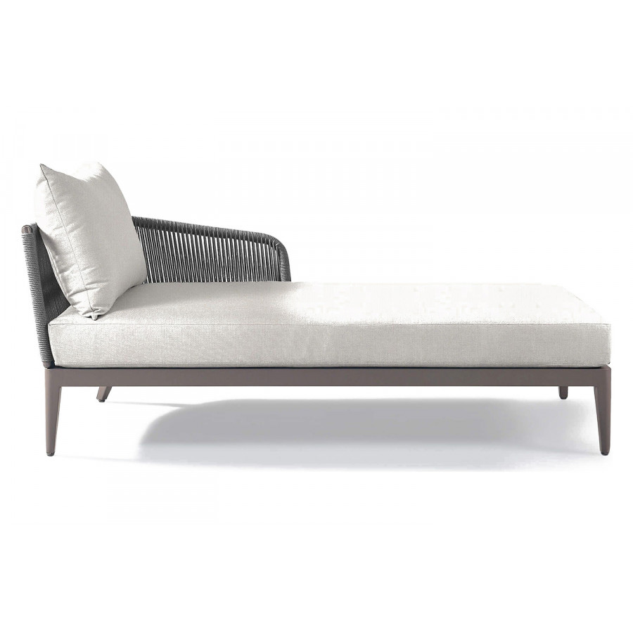 Harbour Hamilton Chaise Right - Aluminum Taupe, Siesta Ivory