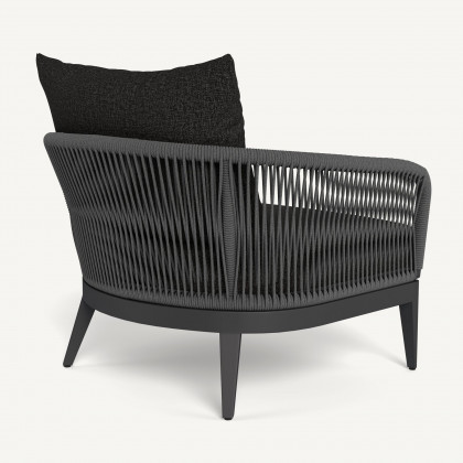 Harbour Hamilton Lounge Chair - Aluminum Asteroid / Copacabana Midnight / Rope Dark Gray