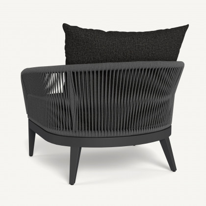 Harbour Hamilton Lounge Chair - Aluminum Asteroid / Copacabana Midnight / Rope Dark Gray