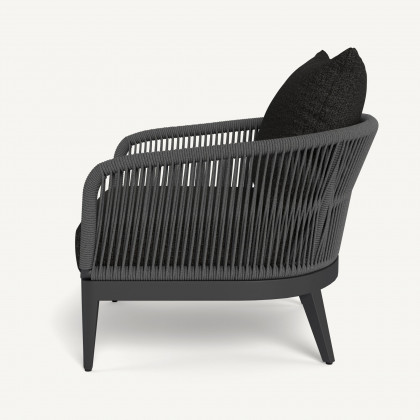 Harbour Hamilton Lounge Chair - Aluminum Asteroid / Copacabana Midnight / Rope Dark Gray