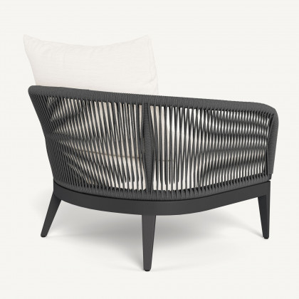 Harbour Hamilton Lounge Chair - Aluminum Asteroid / Panama Blanco / Rope Dark Gray