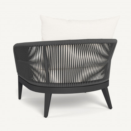 Harbour Hamilton Lounge Chair - Aluminum Asteroid / Panama Blanco / Rope Dark Gray