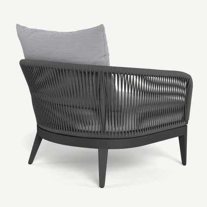 Harbour Hamilton Lounge Chair - Aluminum Asteroid / Panama Cloud / Rope Dark Gray
