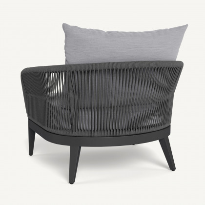 Harbour Hamilton Lounge Chair - Aluminum Asteroid / Panama Cloud / Rope Dark Gray