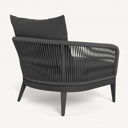Harbour Hamilton Lounge Chair - Aluminum Asteroid / Panama Grafito / Rope Dark Gray
