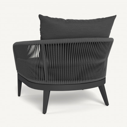 Harbour Hamilton Lounge Chair - Aluminum Asteroid / Panama Grafito / Rope Dark Gray