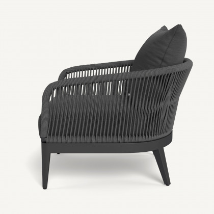 Harbour Hamilton Lounge Chair - Aluminum Asteroid / Panama Grafito / Rope Dark Gray