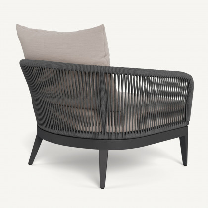 Harbour Hamilton Lounge Chair - Aluminum Asteroid / Panama Marble / Rope Dark Gray