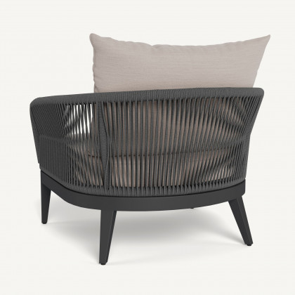 Harbour Hamilton Lounge Chair - Aluminum Asteroid / Panama Marble / Rope Dark Gray