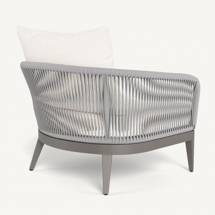 Harbour Hamilton Lounge Chair - Aluminum Taupe / Panama Blanco / Rope Light Gray