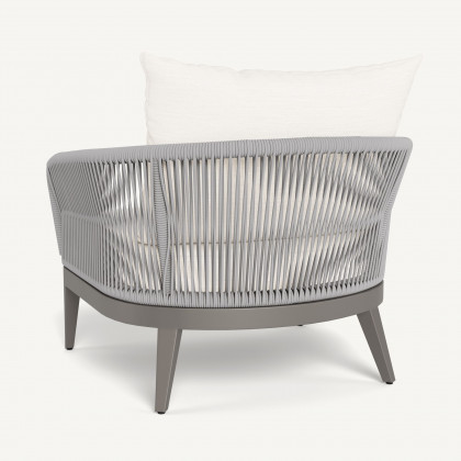 Harbour Hamilton Lounge Chair - Aluminum Taupe / Panama Blanco / Rope Light Gray