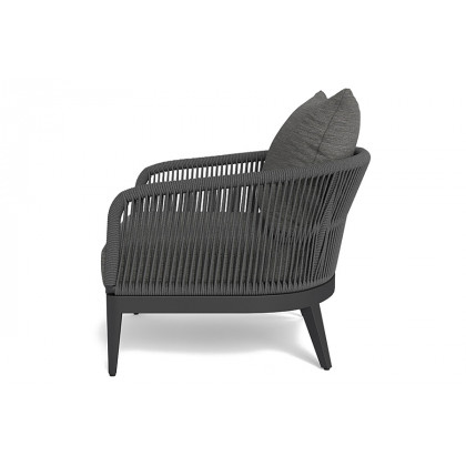 Harbour Hamilton Lounge Chair - Aluminum Taupe / Panama Grafito / Rope Light Gray