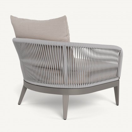 Harbour Hamilton Lounge Chair - Aluminum Taupe / Panama Marble / Rope Light Gray