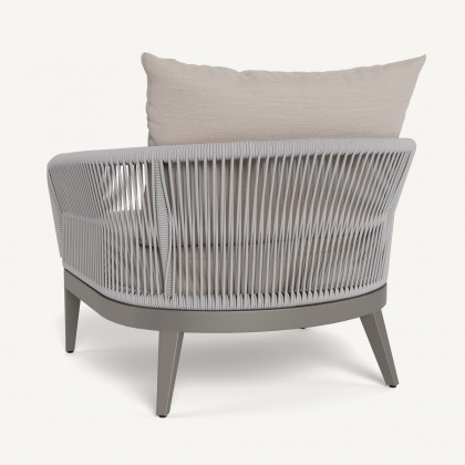 Harbour Hamilton Lounge Chair - Aluminum Taupe / Panama Marble / Rope Light Gray