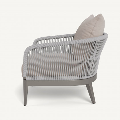 Harbour Hamilton Lounge Chair - Aluminum Taupe / Panama Marble / Rope Light Gray
