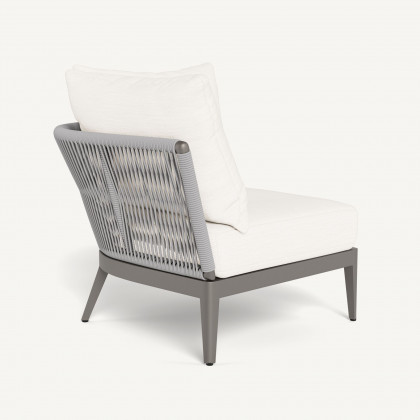 Harbour Hamilton Corner - Aluminum Taupe / Panama Blanco / Rope Light Gray