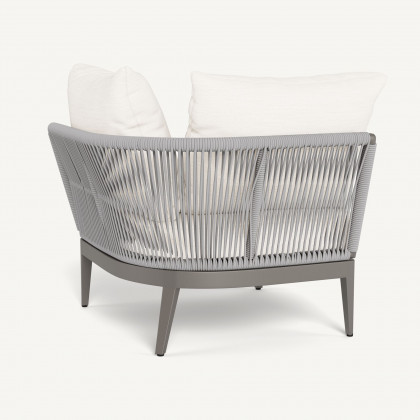 Harbour Hamilton Corner - Aluminum Taupe / Panama Blanco / Rope Light Gray
