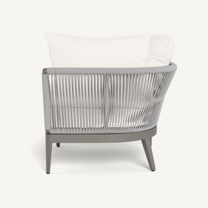 Harbour Hamilton Corner - Aluminum Taupe / Panama Blanco / Rope Light Gray