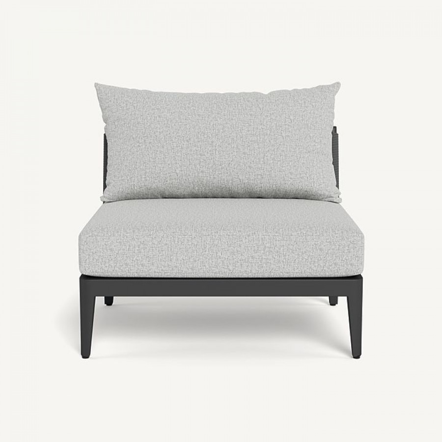Harbour Hamilton Armless Single - Aluminum Asteroid / Copacabana Sand / Rope Dark Gray