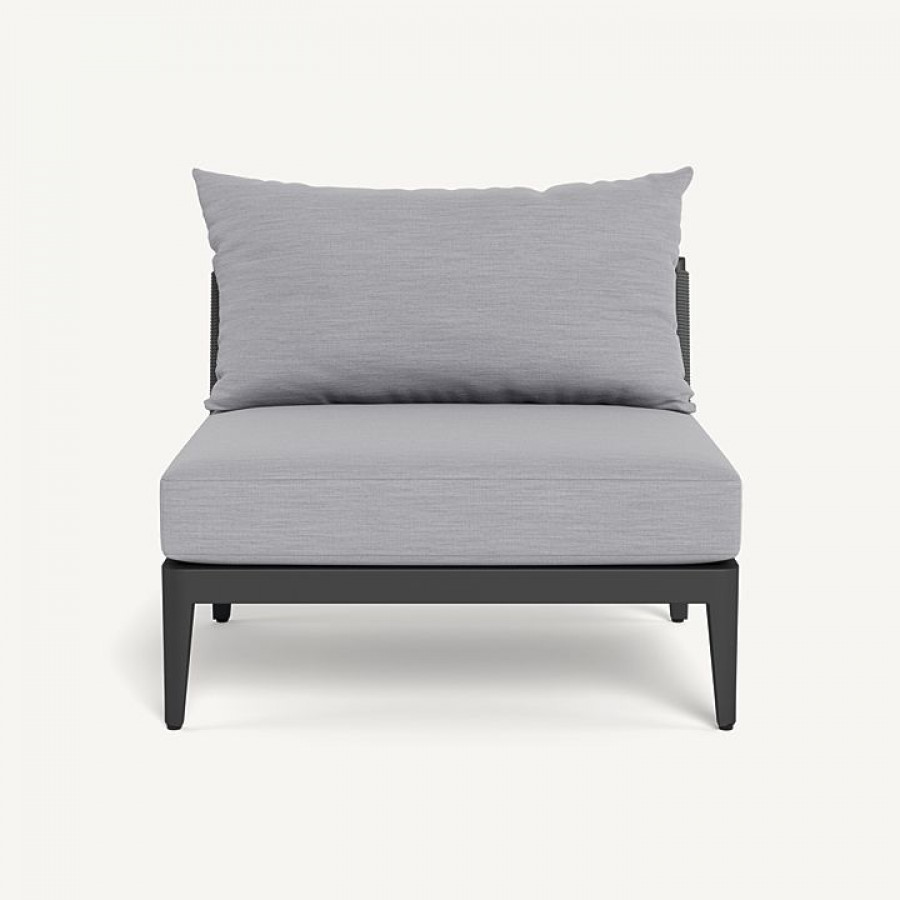 Harbour Hamilton Armless Single - Aluminum Asteroid / Panama Cloud / Rope Dark Gray
