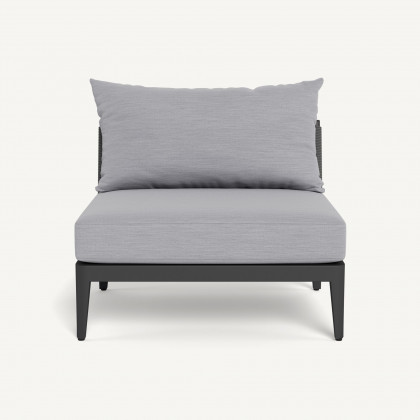 Harbour Hamilton Armless Single - Aluminum Asteroid / Panama Cloud / Rope Dark Gray