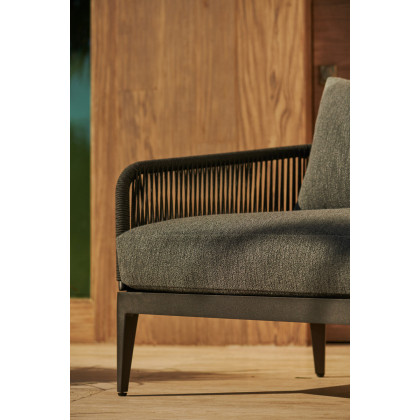 Harbour Hamilton Armless Single - Aluminum Asteroid / Panama Cloud / Rope Dark Gray