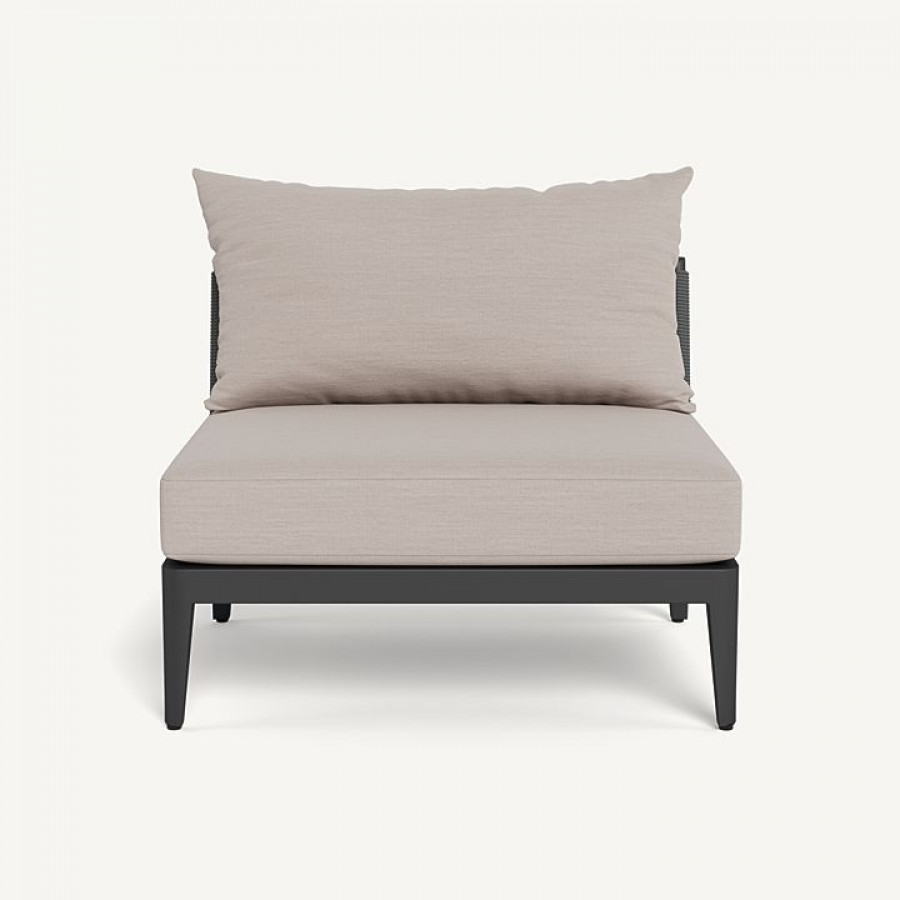 Harbour Hamilton Armless Single - Aluminum Asteroid / Panama Marble / Rope Dark Gray