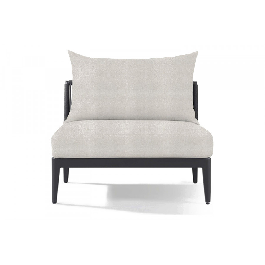 Harbour Hamilton Armless Single - Aluminum Asteroid, Riviera Ivory