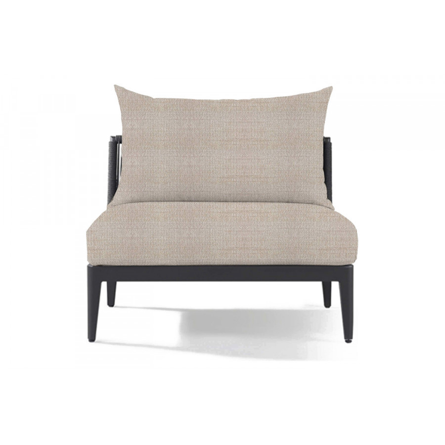 Harbour Hamilton Armless Single - Aluminum Asteroid, Siesta Taupe
