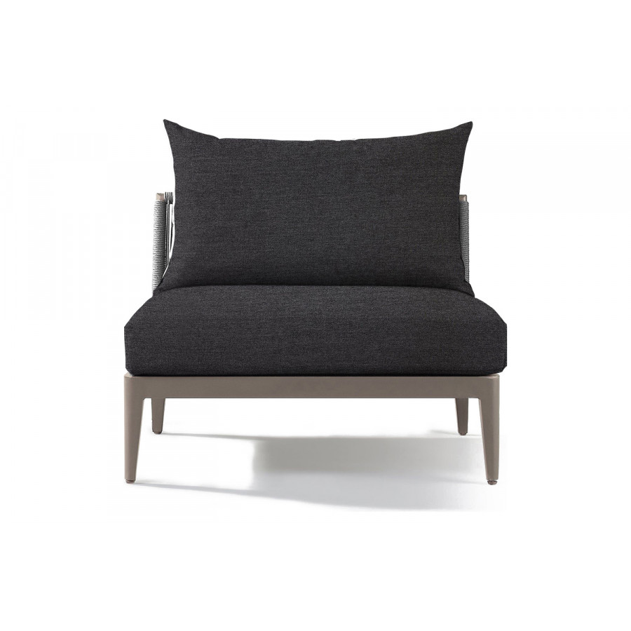 Harbour Hamilton Armless Single - Aluminum Taupe, Lisos Grafito