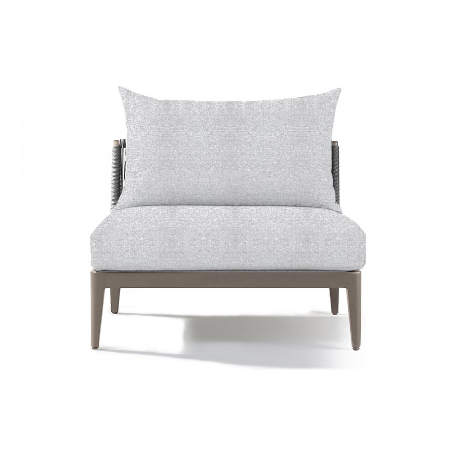 Harbour Hamilton Armless Single - Aluminum Taupe, Copacabana Sand