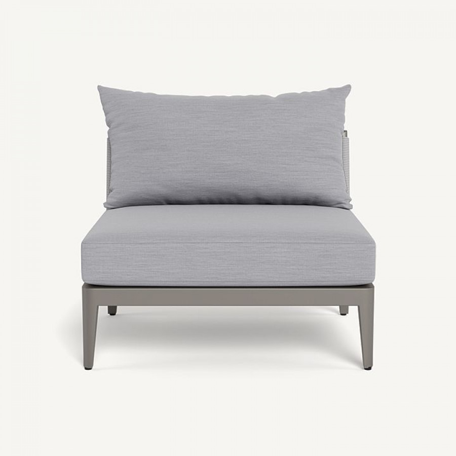 Harbour Hamilton Armless Single - Aluminum Taupe / Panama Cloud / Rope Light Gray