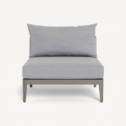 Harbour Hamilton Armless Single - Aluminum Taupe / Panama Cloud / Rope Light Gray