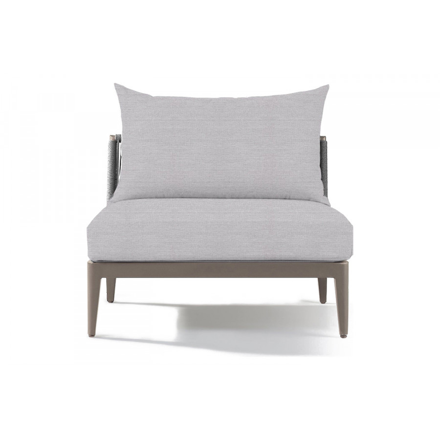 Harbour Hamilton Armless Single - Aluminum Taupe, Panama Cloud