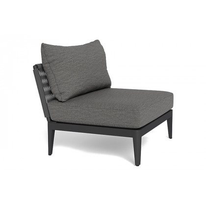 Harbour Hamilton Armless Single - Aluminum Taupe, Panama Cloud