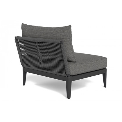 Harbour Hamilton Armless Single - Aluminum Taupe, Panama Cloud